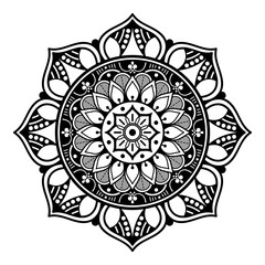 Mandala decorative round ornament. Can be used for greeting card, phone case print, etc. Hand drawn background