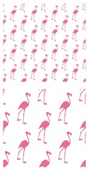 Two seamless vector patterns with pink flamingos on a white background. Exotic tropical bird. Cute cartoon character. Decoration element. Flat design. Design of paper, Wallpaper, books, magazines
