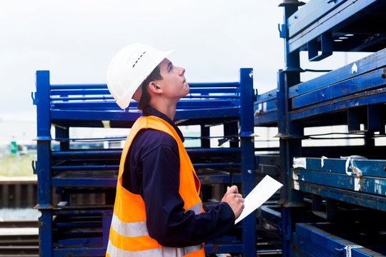 worker young male writing protocol