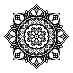 Mandala decorative round ornament. Can be used for greeting card, phone case print, etc. Hand drawn background