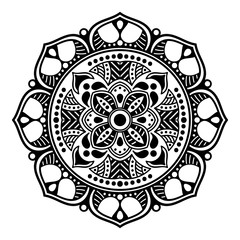 Mandala decorative round ornament. Can be used for greeting card, phone case print, etc. Hand drawn background