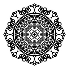 Mandala decorative round ornament. Can be used for greeting card, phone case print, etc. Hand drawn background