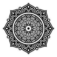 Mandala decorative round ornament. Can be used for greeting card, phone case print, etc. Hand drawn background