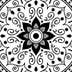 Ethnic Mandala Ornament. Arabic, Pakistan, Moroccan, Turkish, Indian, Spain motifs