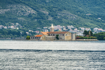 Cloudy view of Kotor bay from Lustica peninsula, Montenegro.
