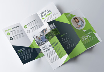 Green Trifold  Brochure Layout