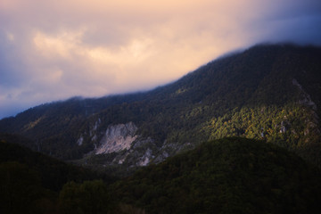 sunset in the mountains