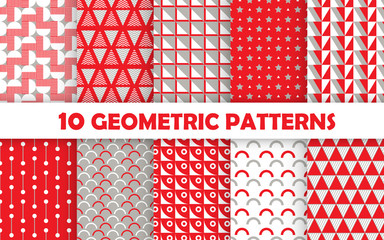 Set of vector seamless abstract backgrounds. Endless texture.