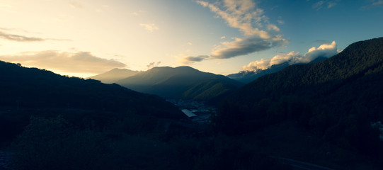 Fototapeta premium sunset in mountains