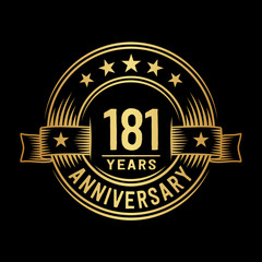 Fototapeta premium 181 years anniversary celebration logotype. Vector and illustration.