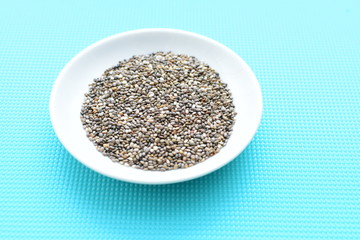  Chia seeds in colorful background