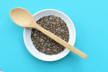  Chia seeds in colorful background