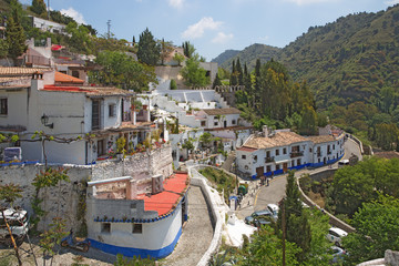 Sacromonte village famous for its houses made in caves at the hill slopes, Granada, Spain
