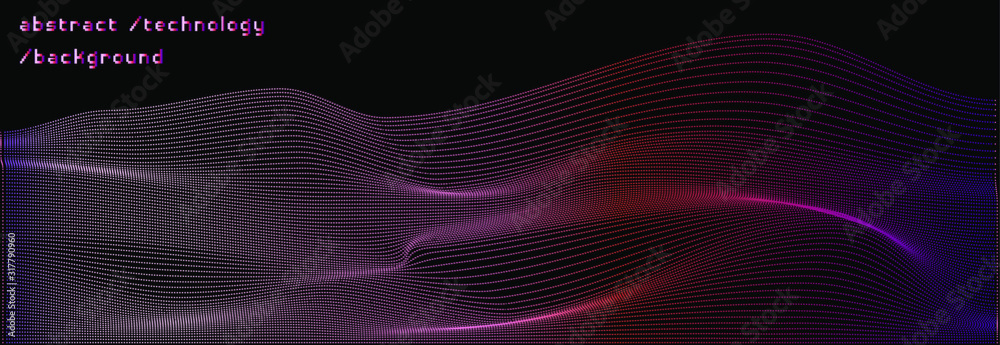 Poster abstract geometric wavy background for futuristic technology subjects: artificial intelligence, big 