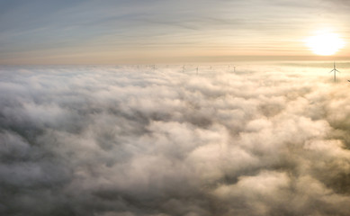 Fototapeta na wymiar Nebel Herbst von oben