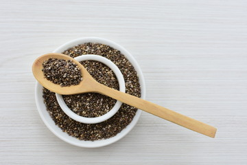  Chia seeds in colorful background