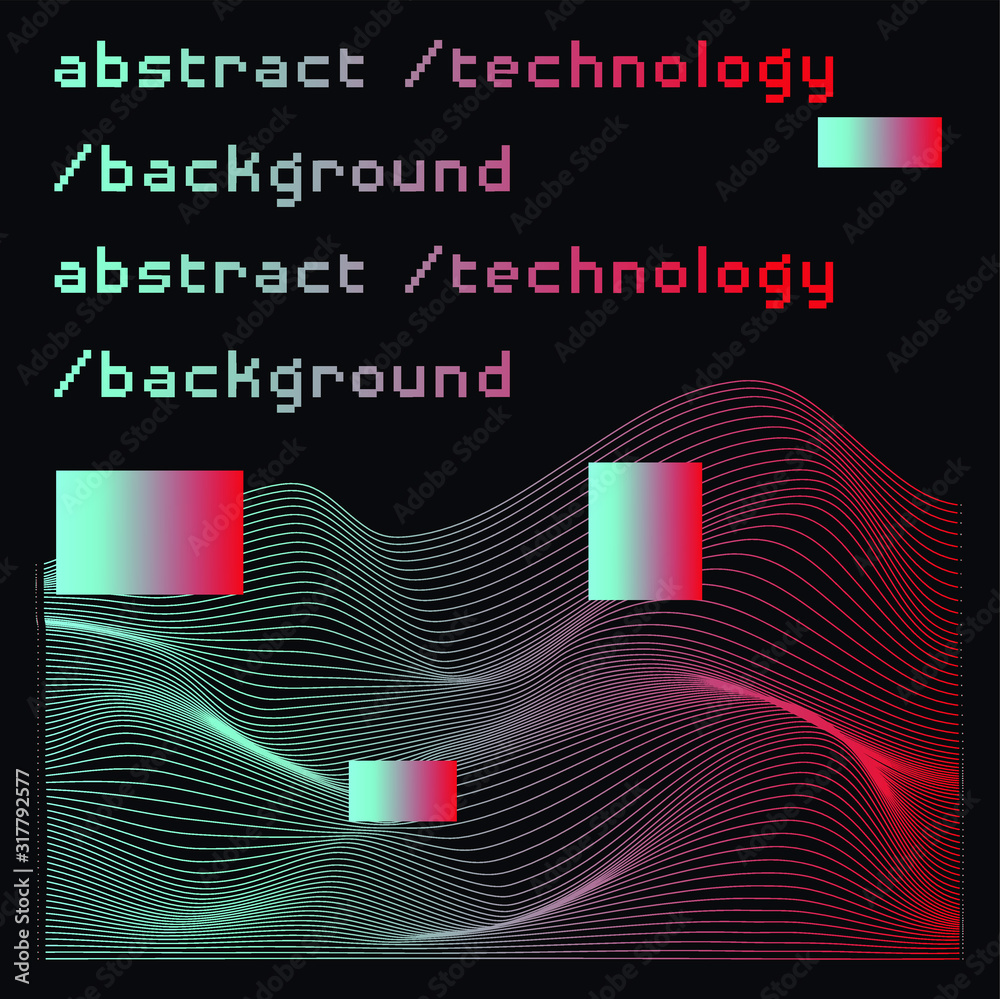 Poster abstract geometric wavy background for futuristic technology subjects: artificial intelligence, big 