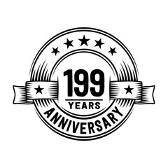 199 years anniversary celebration logotype. Vector and illustration.