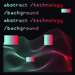 Abstract geometric wavy background for futuristic technology subjects: artificial intelligence, big data, cyberspace security.
