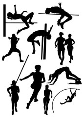 silhouettes of  athletes vector