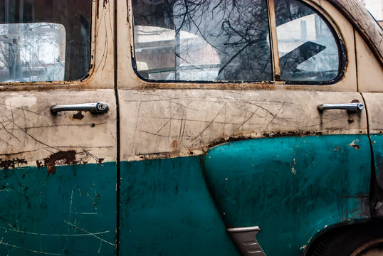Side view of an old classic Soviet car