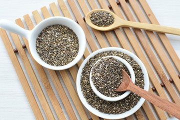  Chia seeds in colorful background