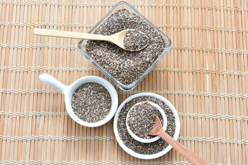 Chia seeds in colorful background
