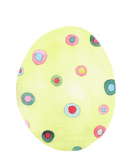 Easter egg with pattern. Watercolor illustration
