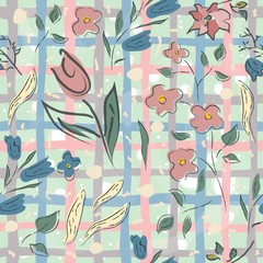 Cute Seamless Pattern with hand drawn elements