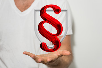 paragraph law sign digital in hand