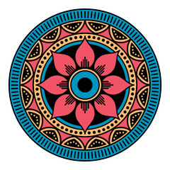 Mandala decorative round ornament. Can be used for greeting card, phone case print, etc. Hand drawn background on white