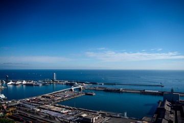 Fototapeta na wymiar Aerial views of the commercial port of Barcelona