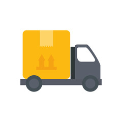 delivery service with truck transportation isolated icon