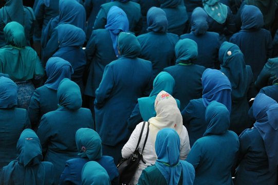 Full frame shot of women wearing hijabs