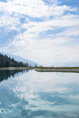 Mountain lake landscape view
