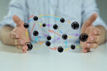 Social Networking illustration team group digital