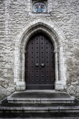 Fototapeta na wymiar Old gothic doors in a draenei castle