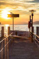 Geneva lake sunset in Switzerland