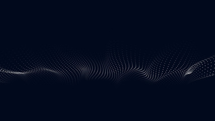 Futuristic wave. Vector illustration. Abstract background with dynamic interweaving of dots and lines.