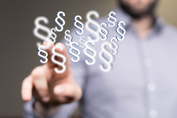 paragraph law sign digital in hand