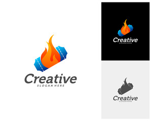 Hot Ticket Creative logo concepts, abstract colorful icons, elements and symbols, template - Vector