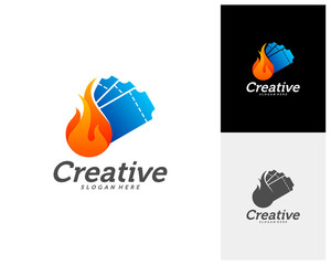 Fototapeta premium Hot Ticket Creative logo concepts, abstract colorful icons, elements and symbols, template - Vector