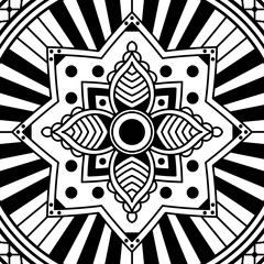 Ethnic Mandala Ornament. Arabic, Pakistan, Moroccan, Turkish, Indian, Spain motifs