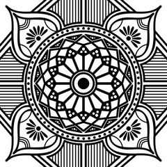 Ethnic Mandala Ornament. Arabic, Pakistan, Moroccan, Turkish, Indian, Spain motifs