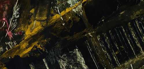Textured dark image. Abstract Painting. Trendy abstract background with scratches and drips. Base for poster and cover