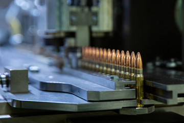 Production bullet for automatic rifle. 7.62 mm bullet for automatic rifle - obrazy, fototapety, plakaty