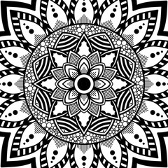 Abstract black and white line drawing, contour image for adult and older children.