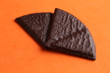 chocolate cookies fan shaped colorful background