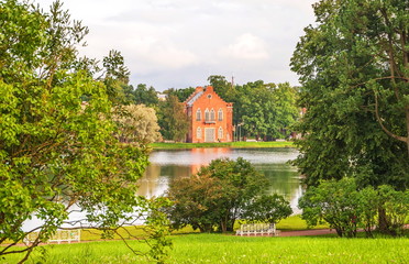 On  shore of  pond in Catherine Park in Tsarskoye Selo