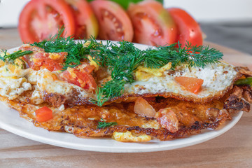 A light breakfast from omelette